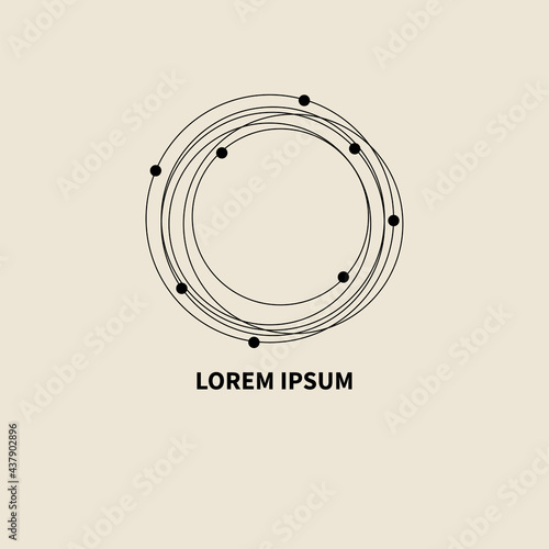 Networking icon. Space, orbits and planets symbol.