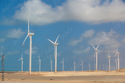 Wind farm with antennas in Ceara state, Brazil
