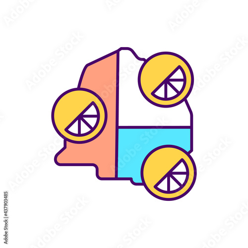 Brand growth RGB color icon. Product awareness and sales increasing. Isolated vector illustration. Growing brand equity. Developing new products to new markets simple filled line drawing