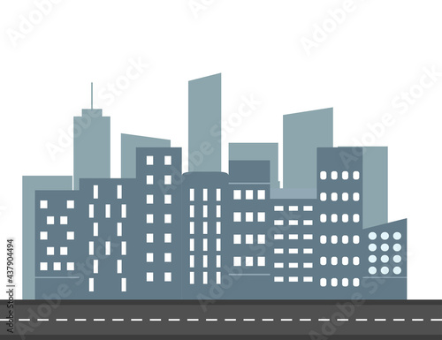 City, landscape, view flat. Vector illustration. Flat design.