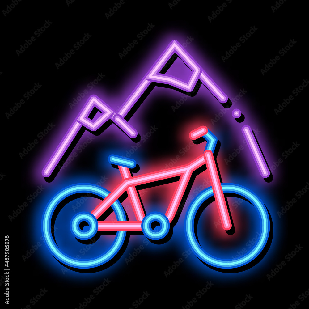 Mountain Bike neon light sign vector. Glowing bright icon Mountain Bike Sign. transparent symbol illustration Mountain Bike neon light sign vector. Glowing bright icon Mountain Bike Sign. transparent symbol illustration