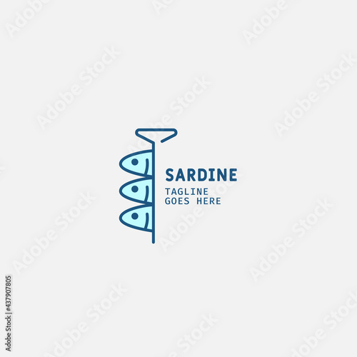 Sardine and mackerel logo template. Fish Logo vector illustration design.