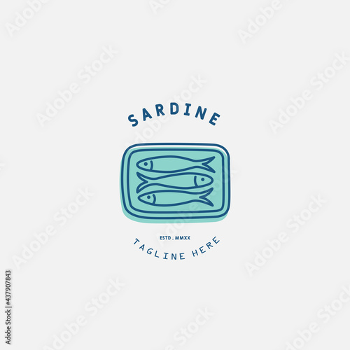 Sardine and mackerel logo template. Fish Logo vector illustration design.