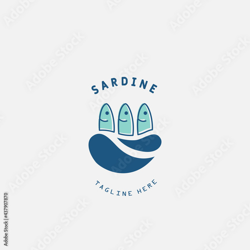 Sardine and mackerel logo template. Fish Logo vector illustration design.