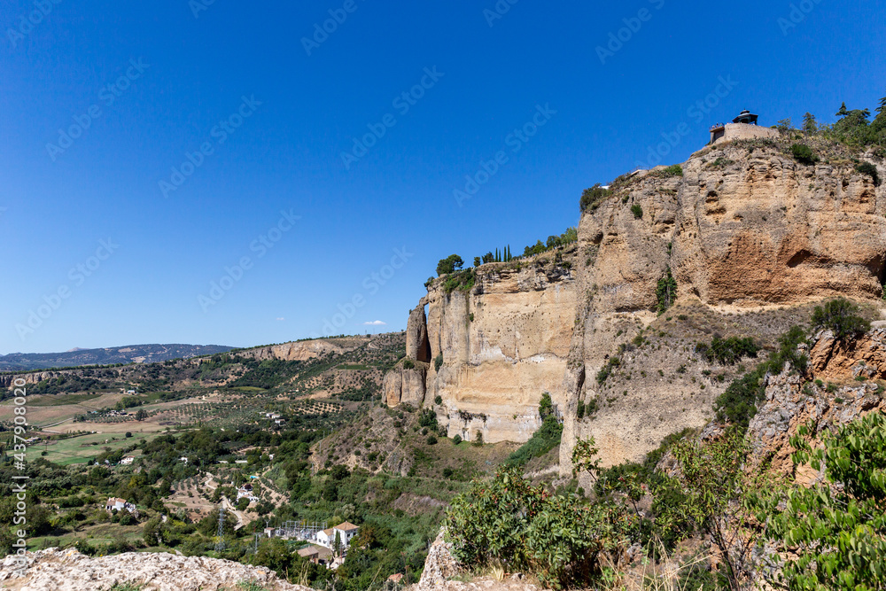 Beautiful and old city of Ronda , in South of Spain province of Malaga - Andalucía. The town is situated on two hills divided by a deep ravine containing the Grande River. Touristic travel destination