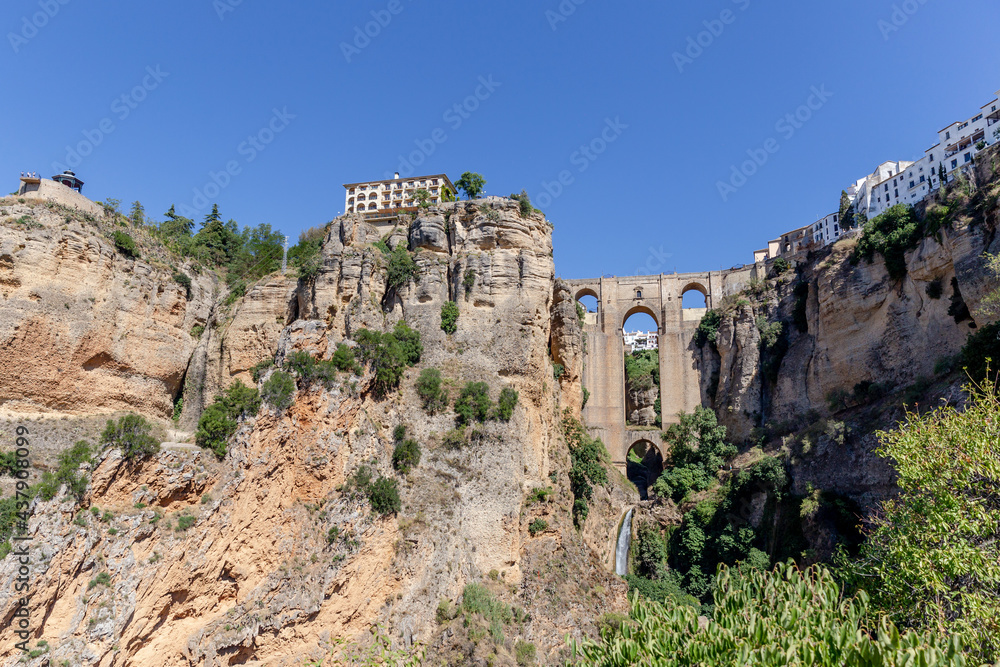 Beautiful city of Ronda situated in province of Malaga. View of the 