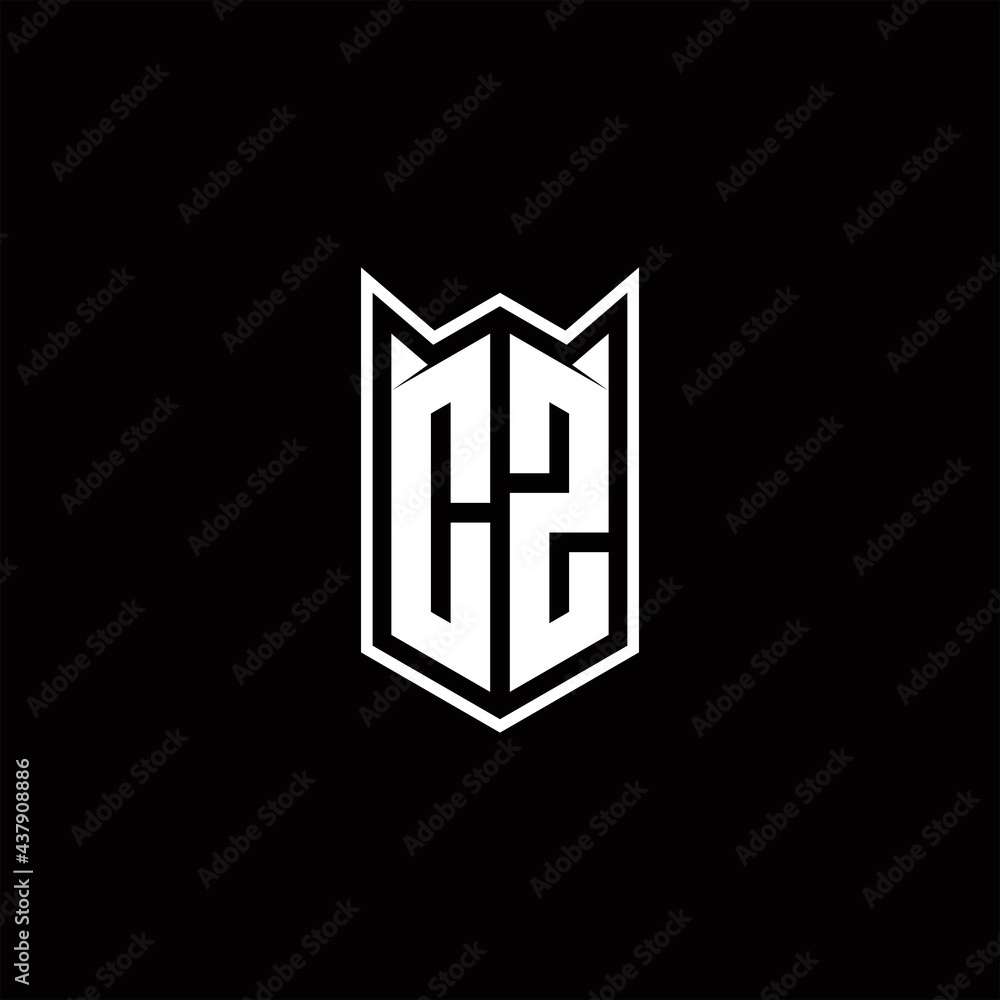 CZ Logo monogram with shield shape designs template CZ Logo monogram with shield shape designs template