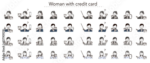 Various Woman with credit card