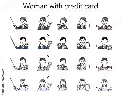 Various Woman with credit card