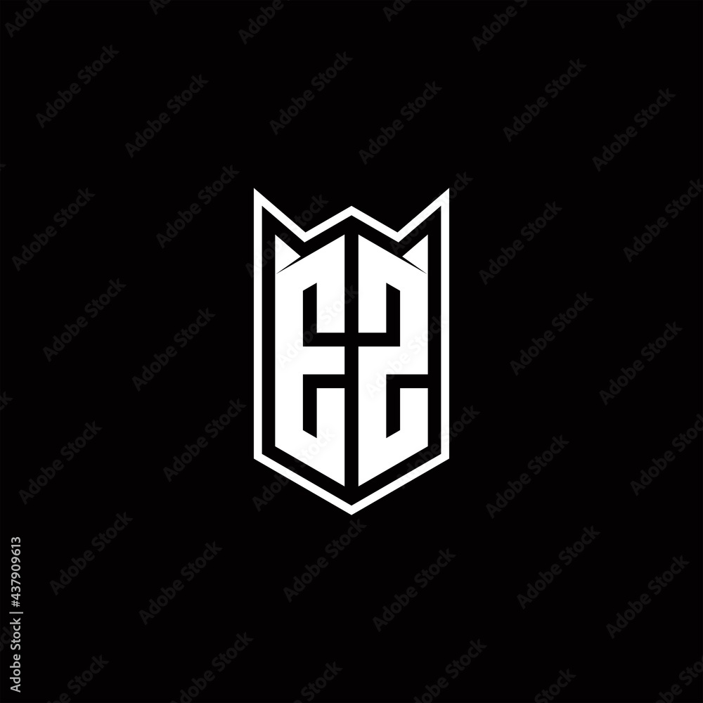 EZ Logo monogram with shield shape designs template EZ Logo monogram with shield shape designs template