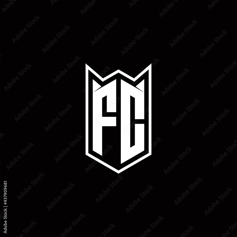 FC Logo monogram with shield shape designs template FC Logo monogram with shield shape designs template