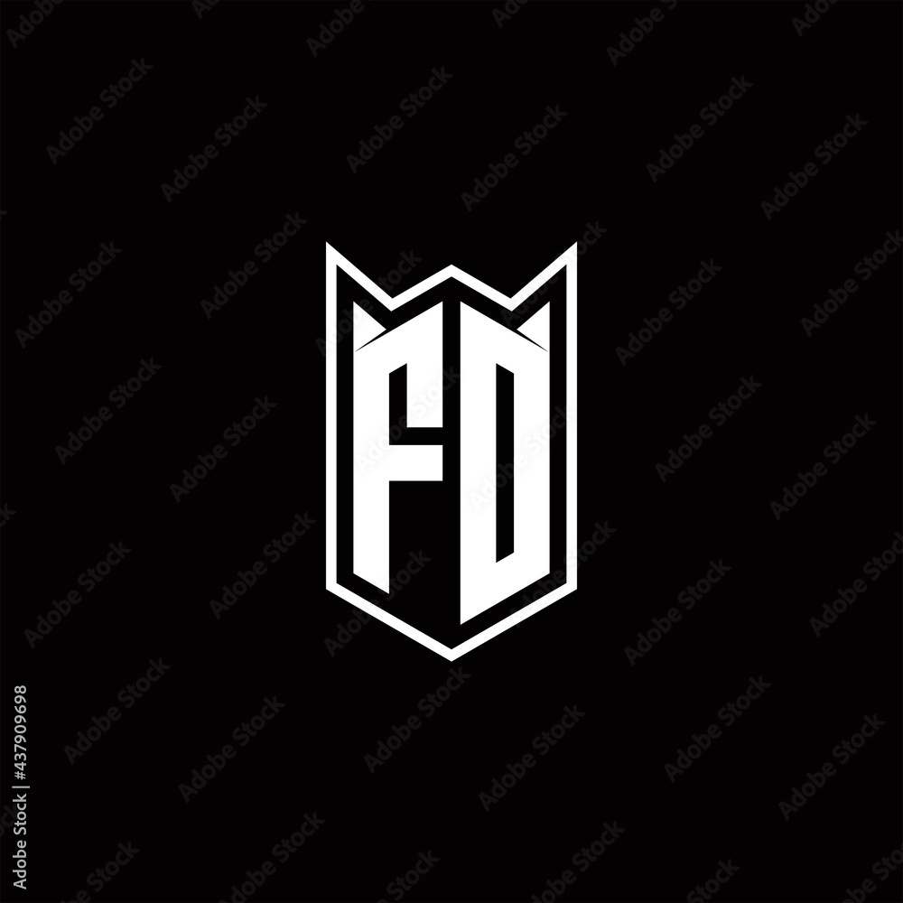 FD Logo monogram with shield shape designs template FD Logo monogram with shield shape designs template
