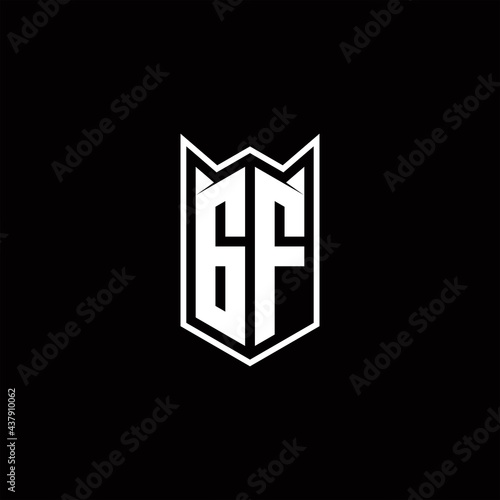 GF Logo monogram with shield shape designs template