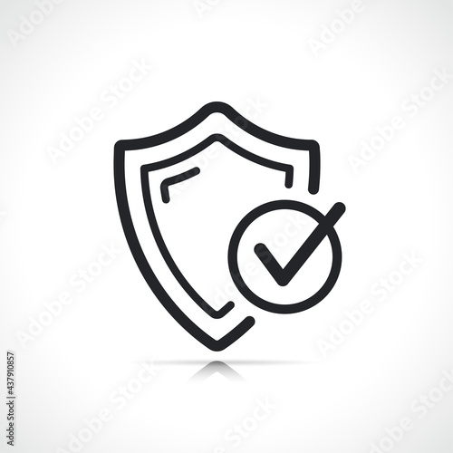protection shield yin line icon