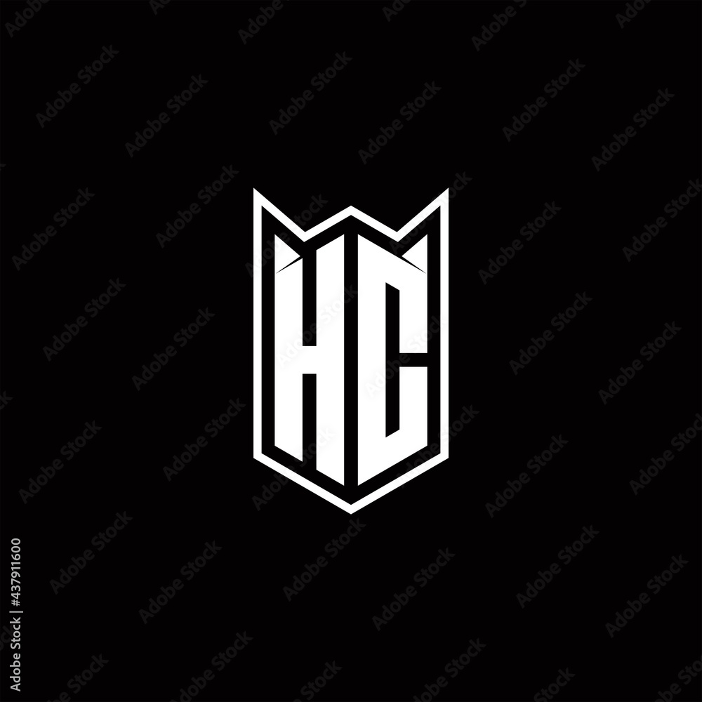 Fototapeta premium HC Logo monogram with shield shape designs template