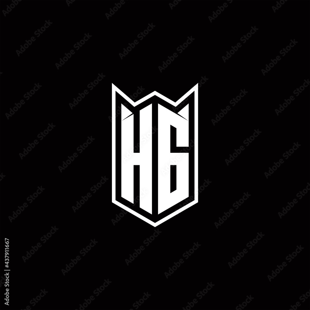 HG Logo monogram with shield shape designs template HG Logo monogram with shield shape designs template