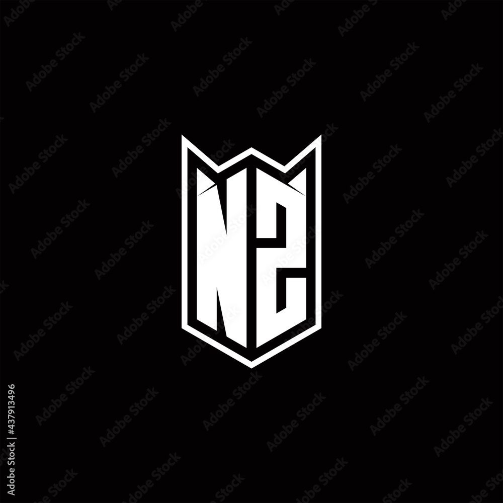 NZ Logo monogram with shield shape designs template NZ Logo monogram with shield shape designs template