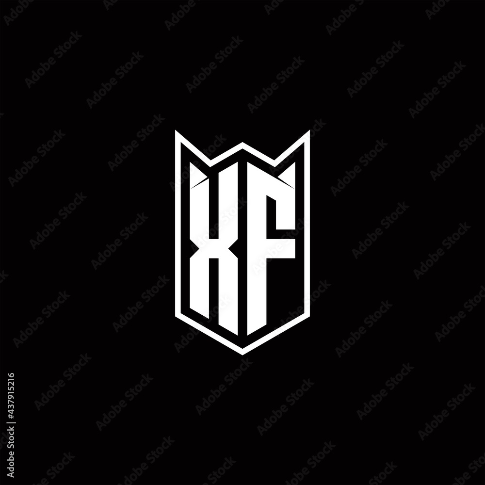 XF Logo monogram with shield shape designs template XF Logo monogram with shield shape designs template