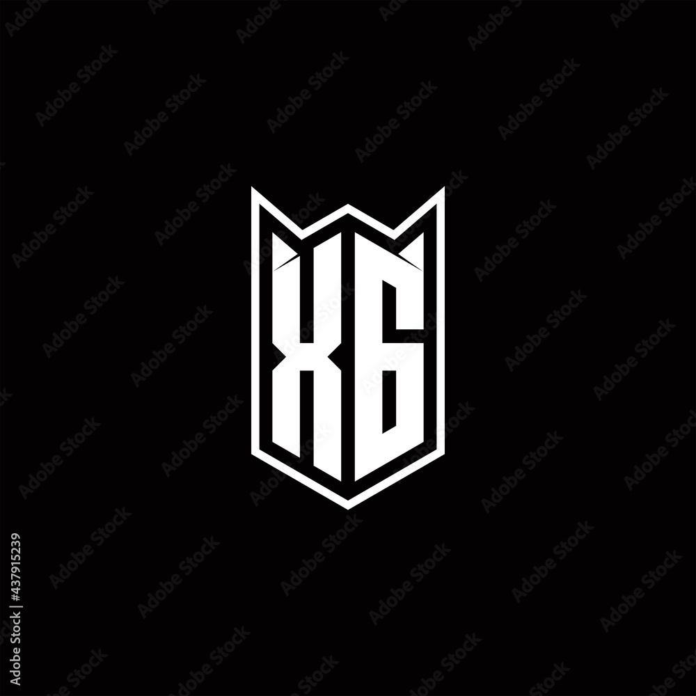 XG Logo monogram with shield shape designs template XG Logo monogram with shield shape designs template