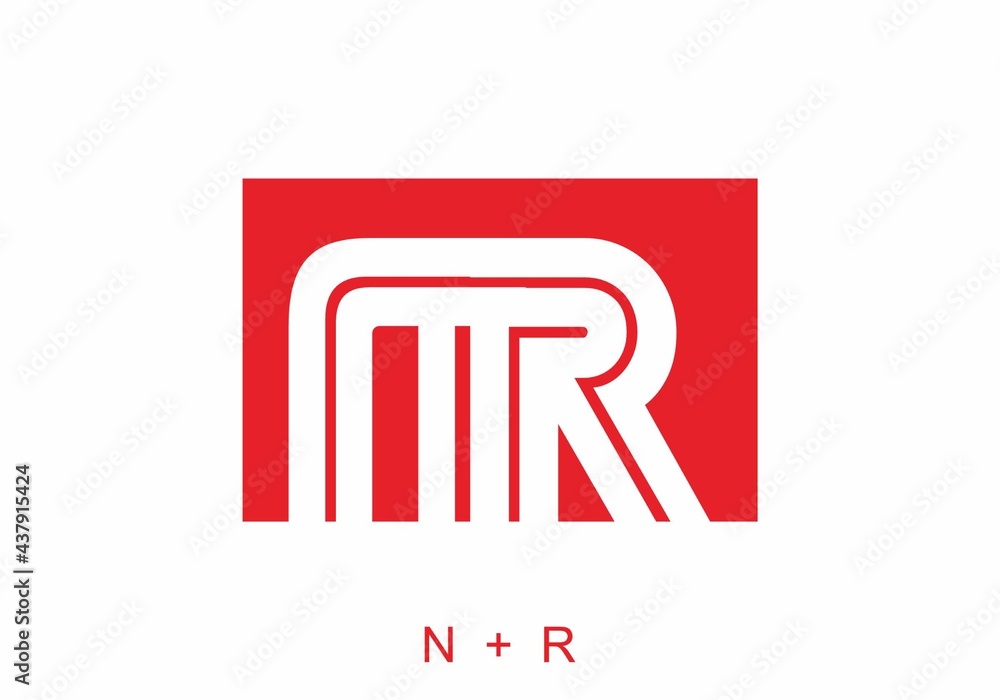 Colorful NR alphabet initial letter Colorful NR alphabet initial letter