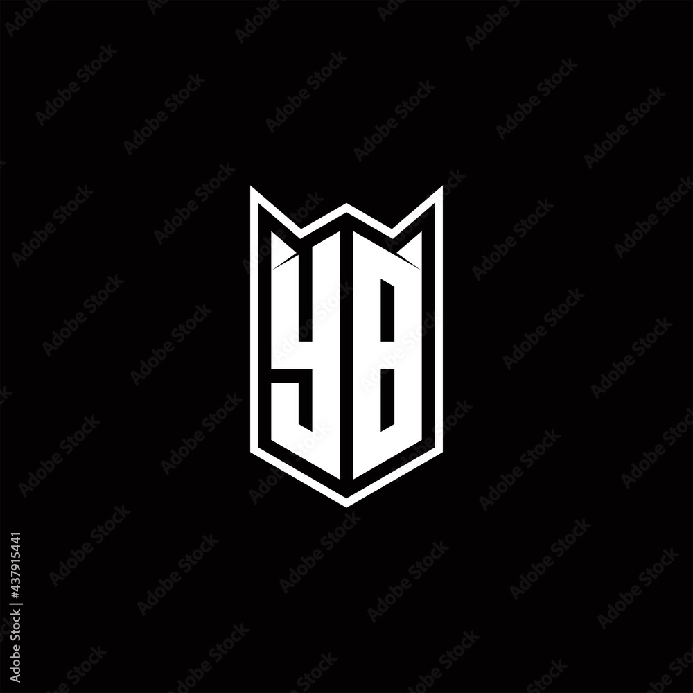 YB Logo monogram with shield shape designs template YB Logo monogram with shield shape designs template