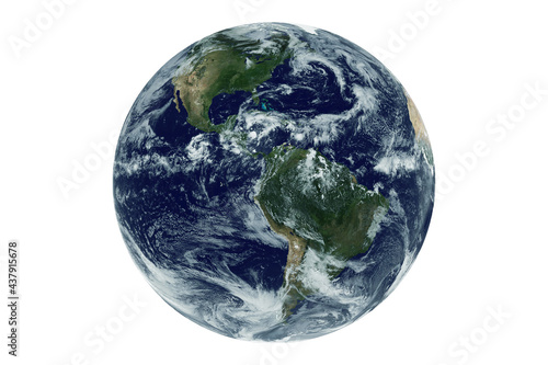 Planet Earth isolated on white background. Elements of this image were furnished by NASA.