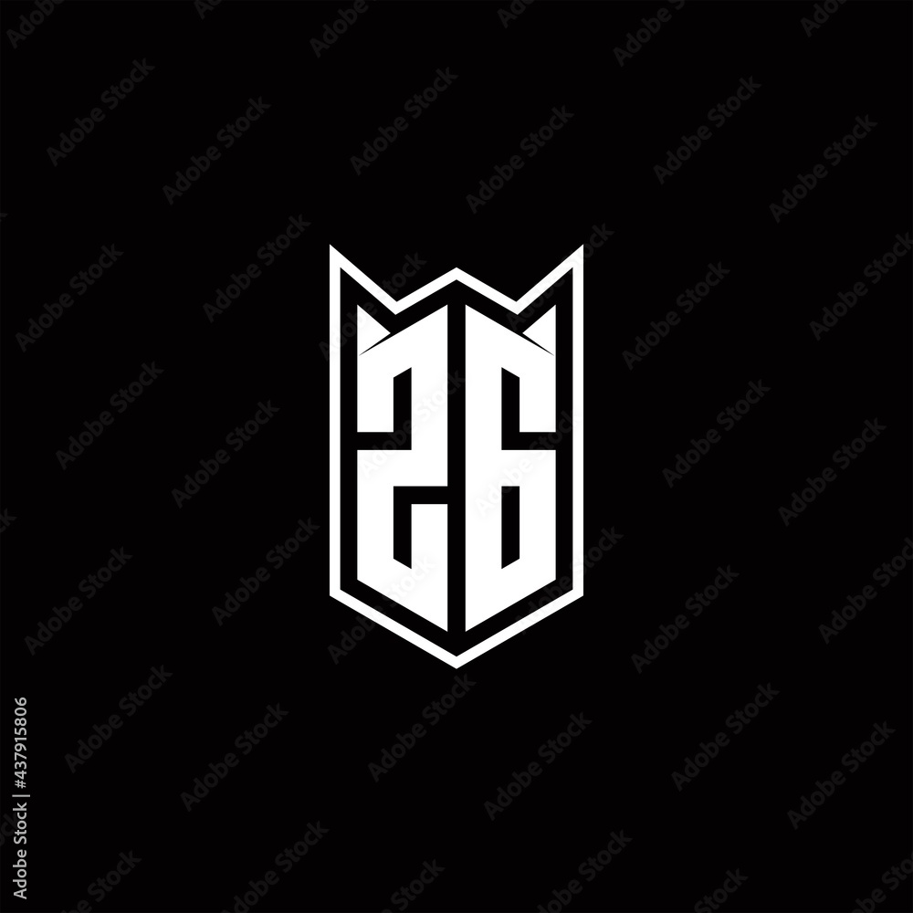 ZG Logo monogram with shield shape designs template ZG Logo monogram with shield shape designs template