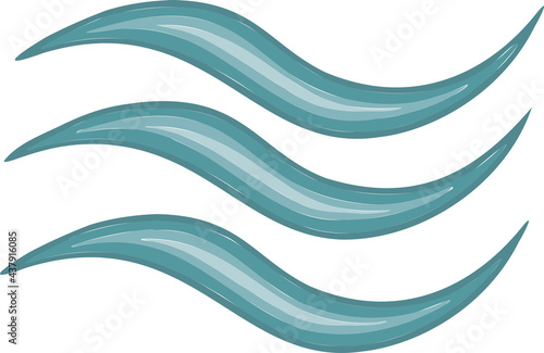Aquarius turquoise wave sea icon  symbol. Vector 