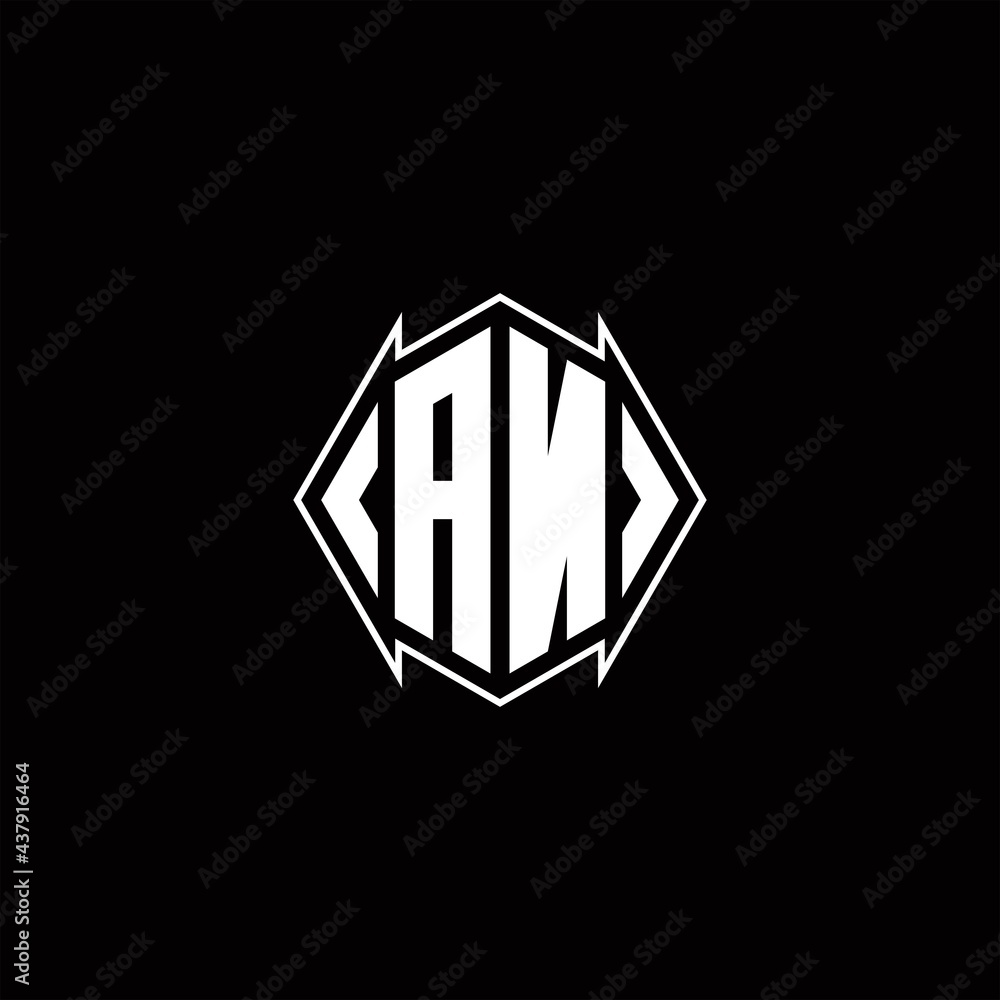 AN Logo monogram with shield shape designs template AN Logo monogram with shield shape designs template