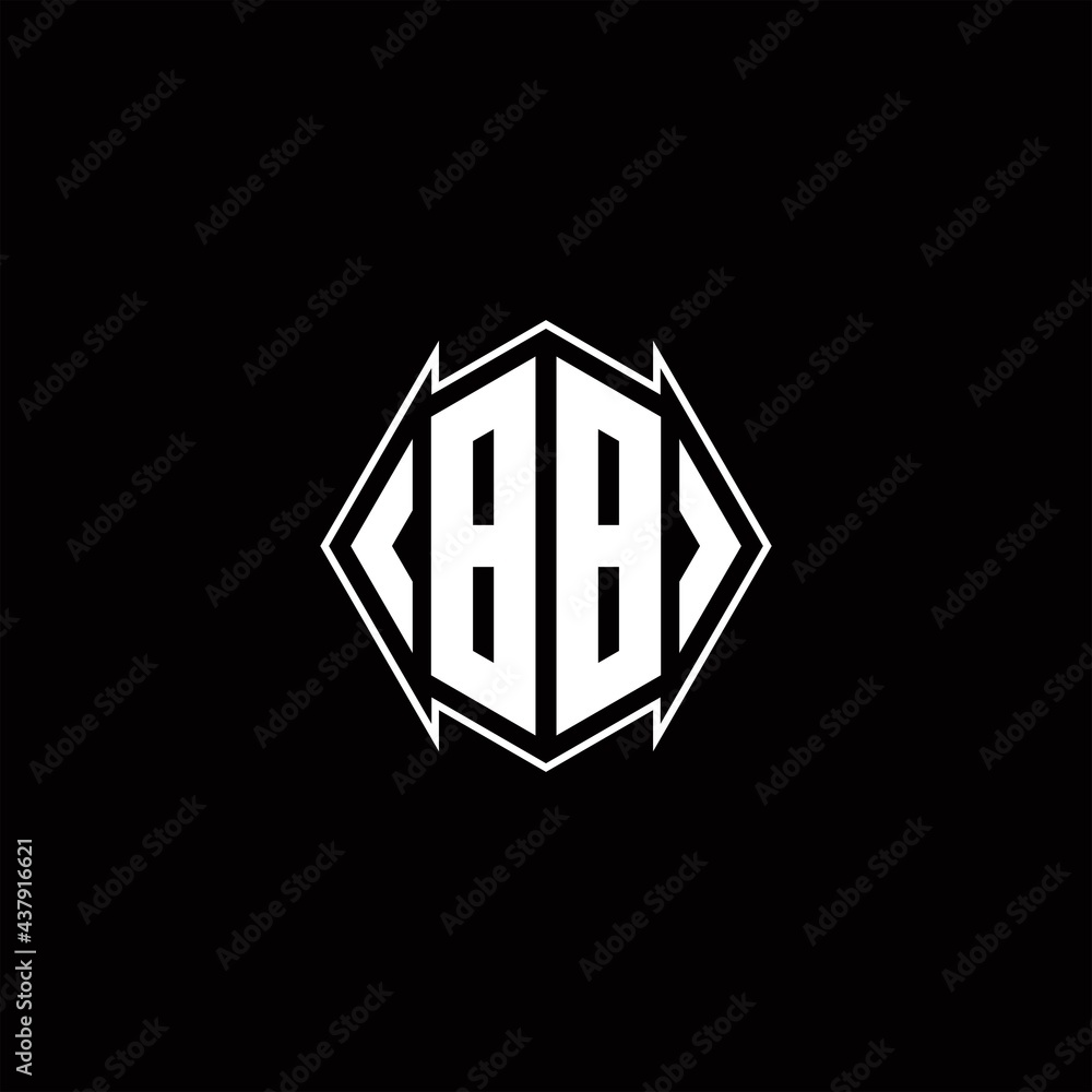 BB Logo monogram with shield shape designs template BB Logo monogram with shield shape designs template