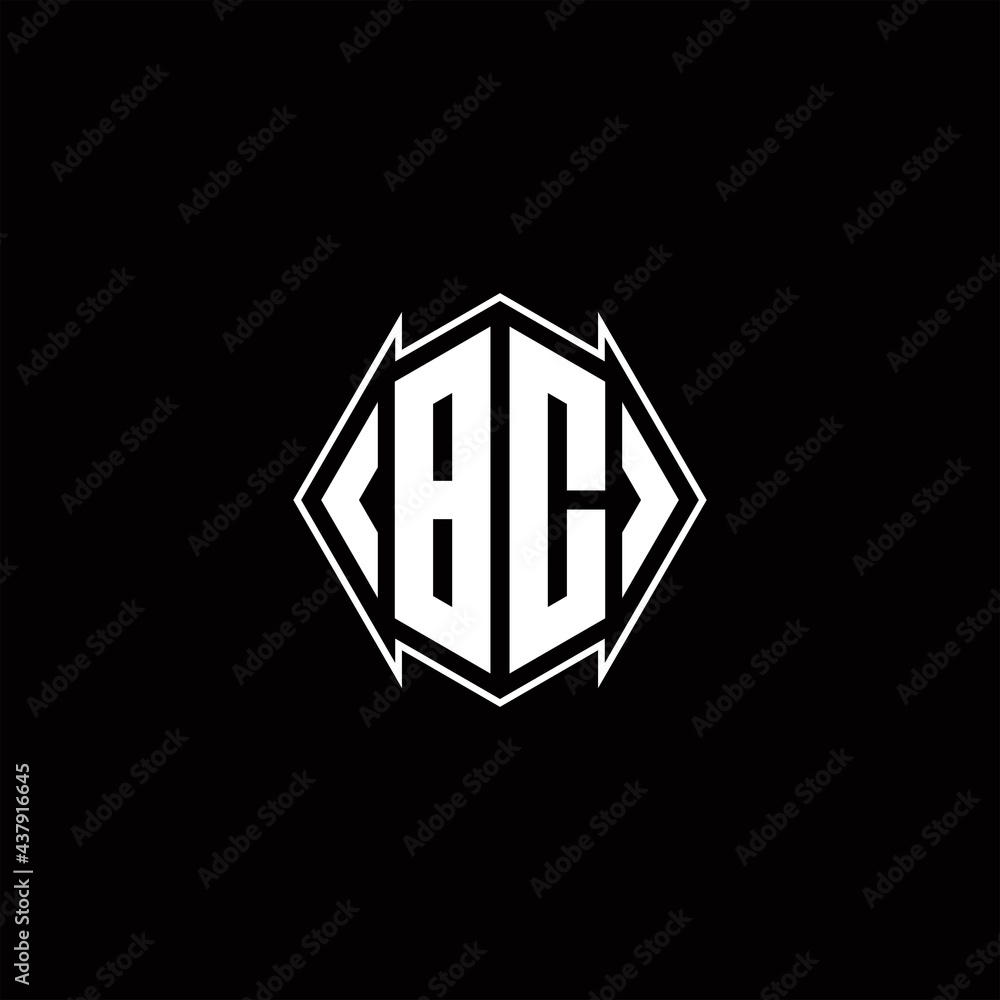 BC Logo monogram with shield shape designs template BC Logo monogram with shield shape designs template