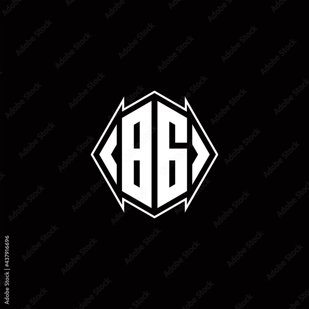 BG Logo monogram with shield shape designs template BG Logo monogram with shield shape designs template