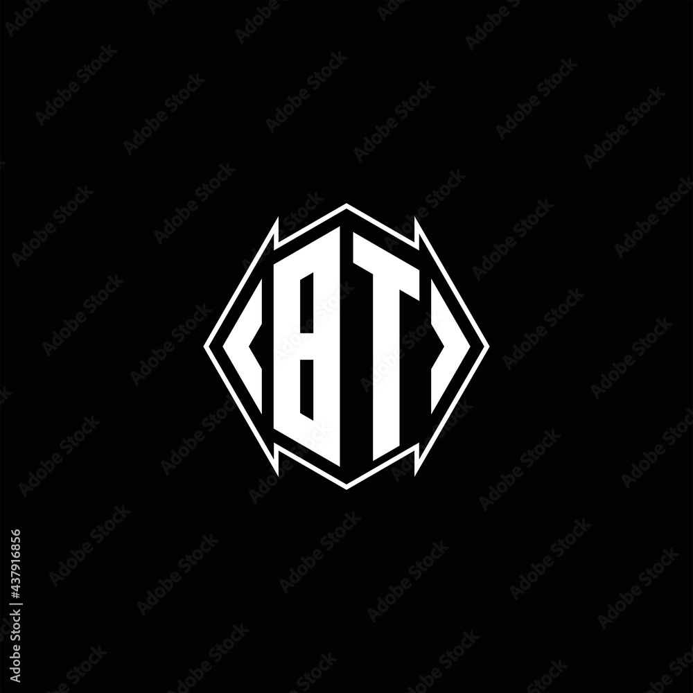BT Logo monogram with shield shape designs template BT Logo monogram with shield shape designs template
