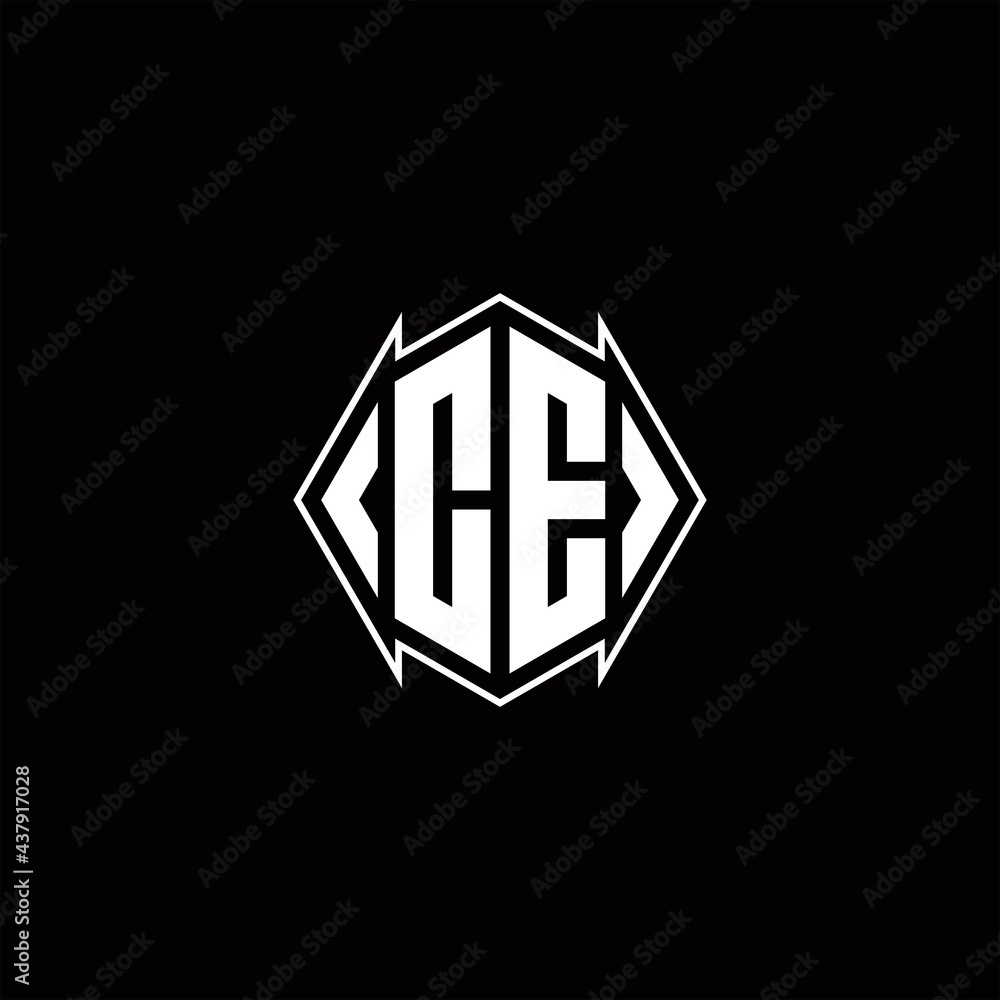 CE Logo monogram with shield shape designs template CE Logo monogram with shield shape designs template