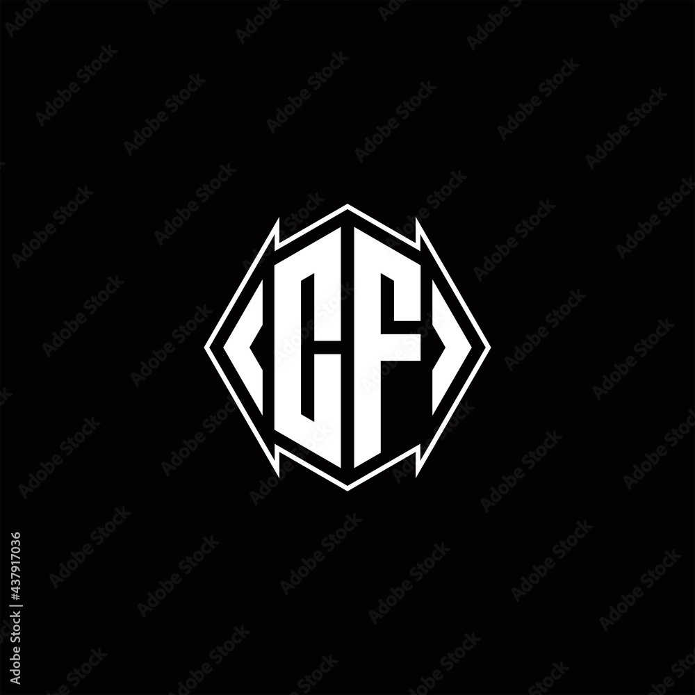 CF Logo monogram with shield shape designs template CF Logo monogram with shield shape designs template