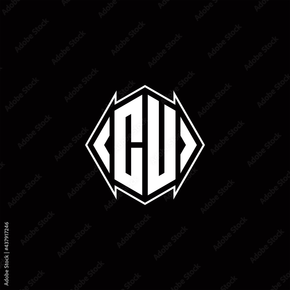 CU Logo monogram with shield shape designs template CU Logo monogram with shield shape designs template
