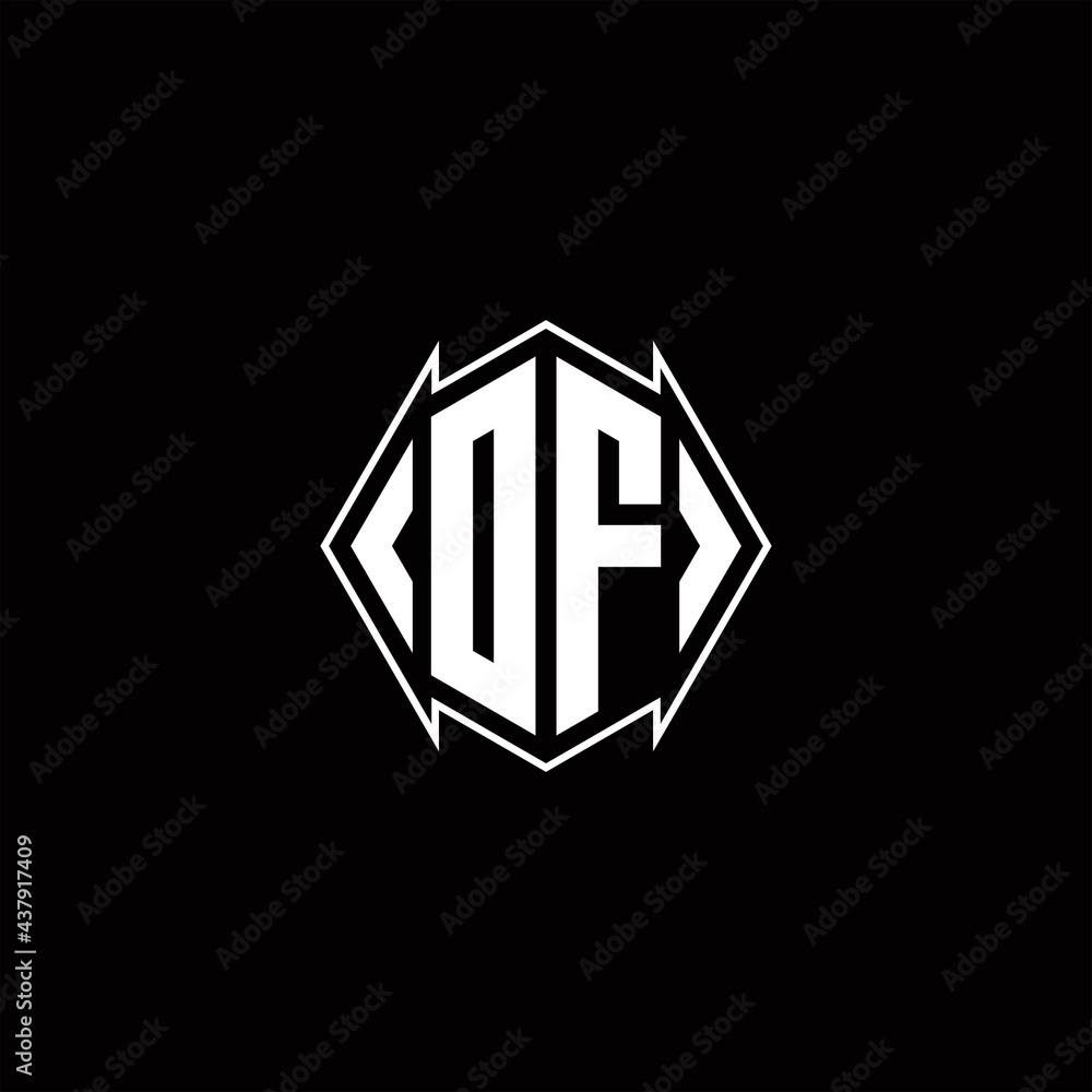 DF Logo monogram with shield shape designs template DF Logo monogram with shield shape designs template
