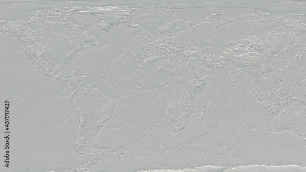 Earth shaded relief 3D render Illustration. Topographic map with ...