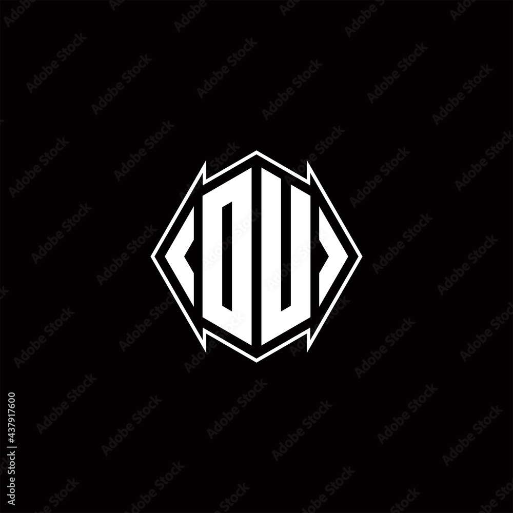 DU Logo monogram with shield shape designs template DU Logo monogram with shield shape designs template