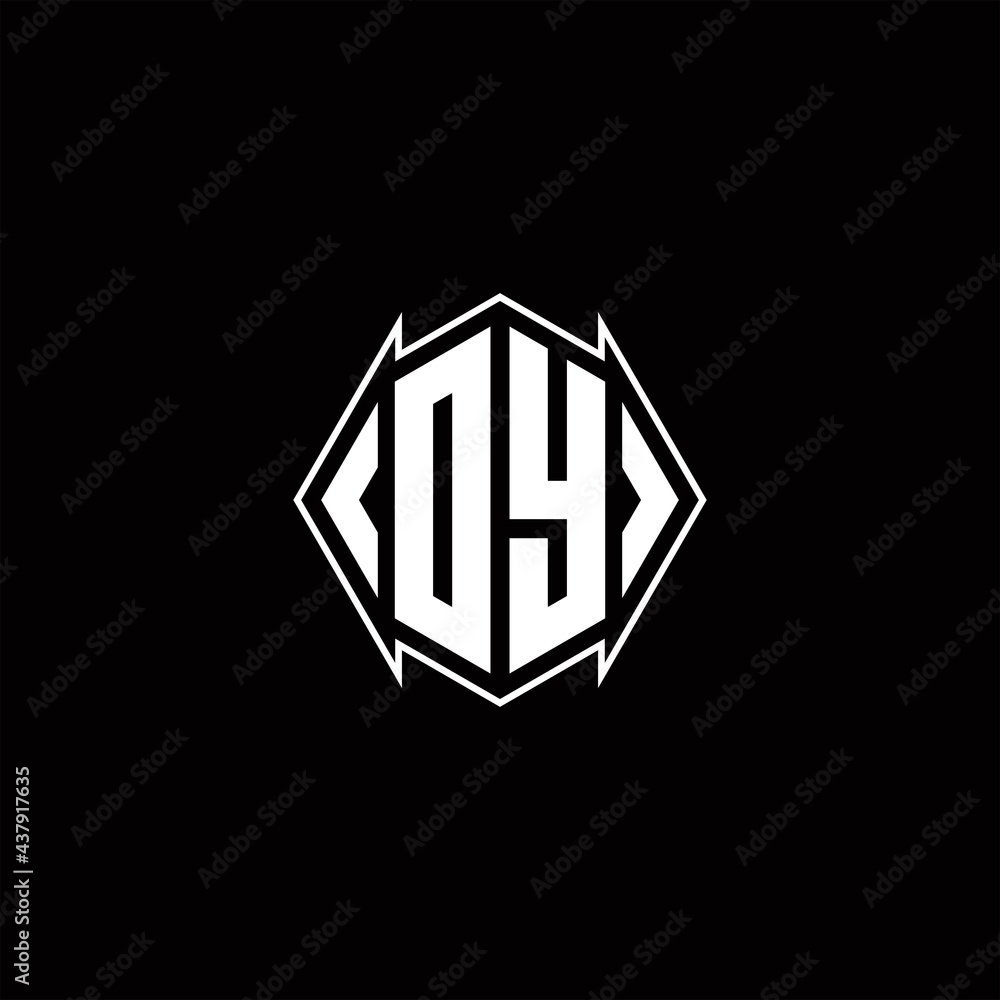DY Logo monogram with shield shape designs template DY Logo monogram with shield shape designs template