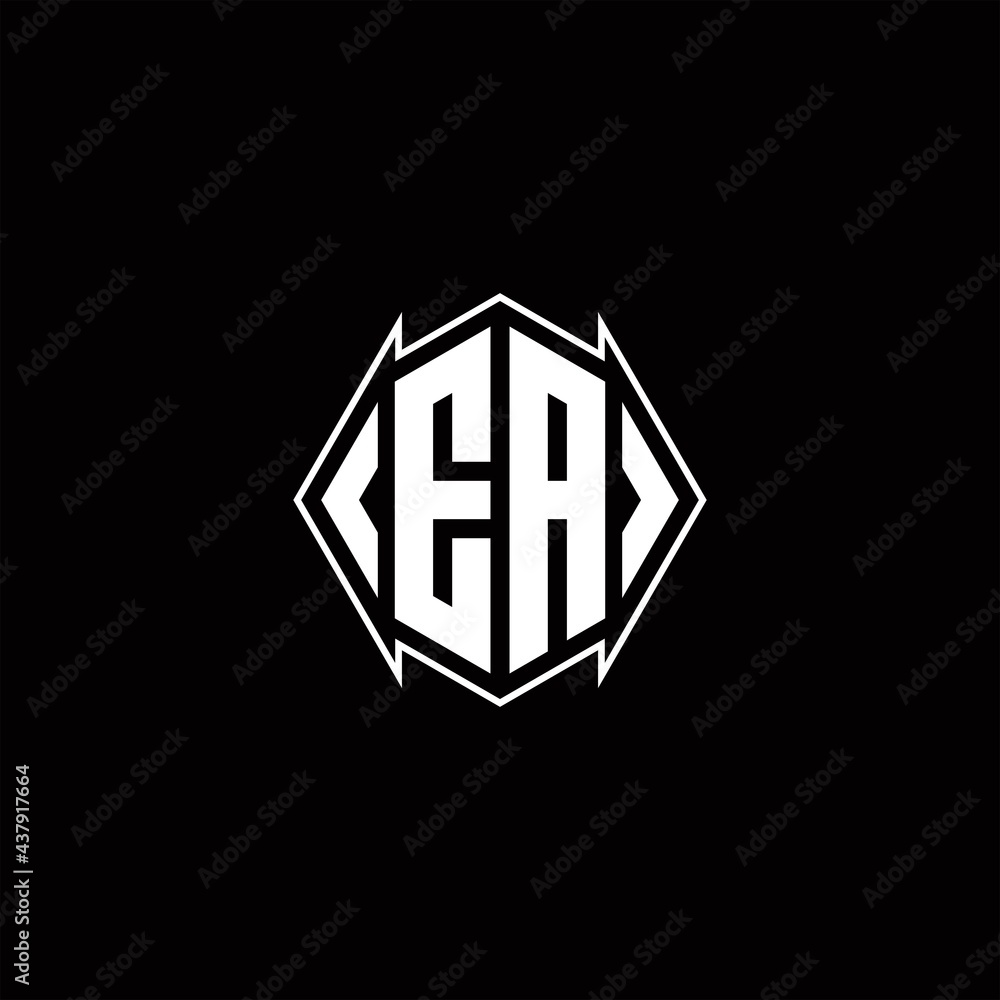EA Logo monogram with shield shape designs template EA Logo monogram with shield shape designs template