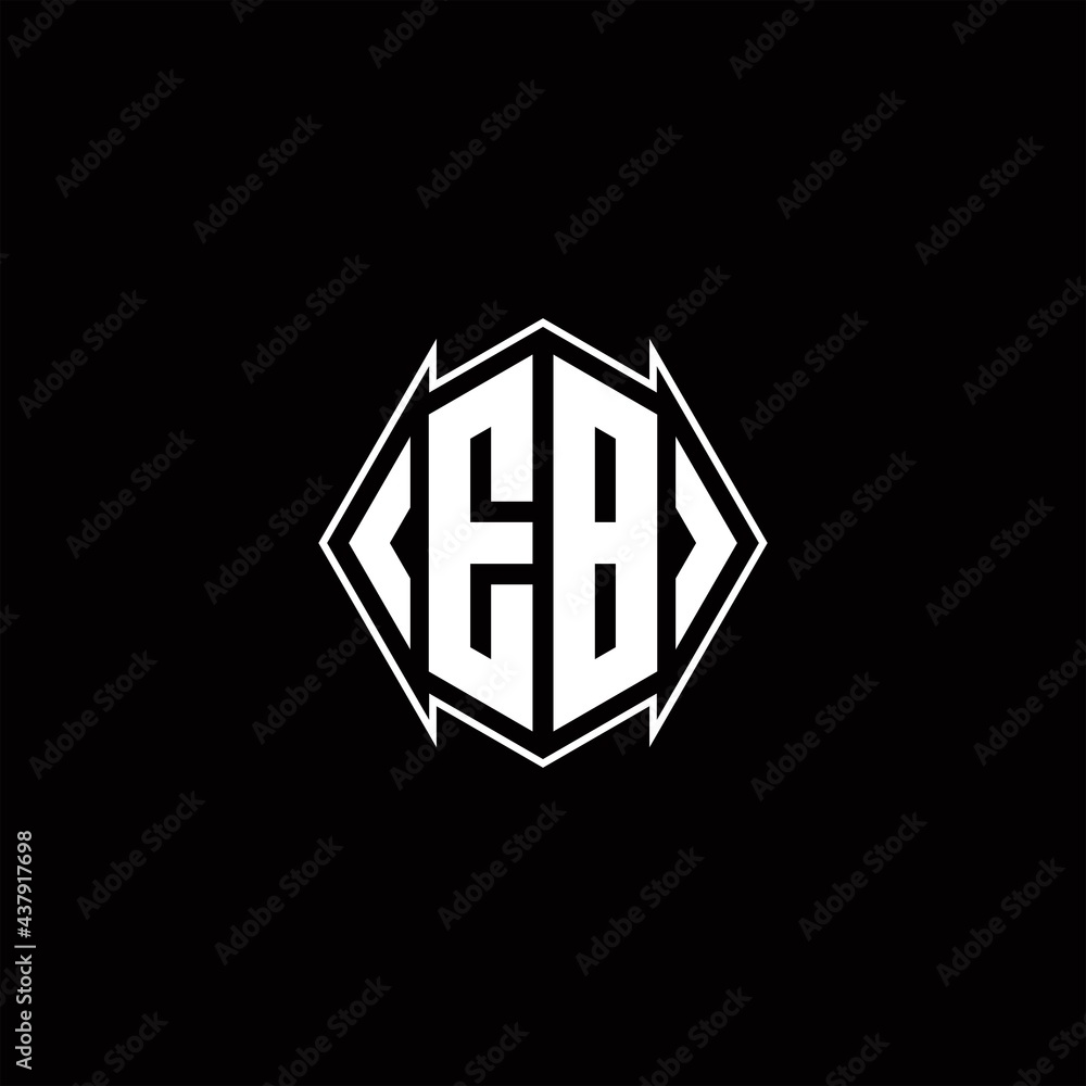 EB Logo monogram with shield shape designs template EB Logo monogram with shield shape designs template
