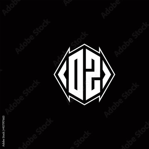 DZ Logo monogram with shield shape designs template
