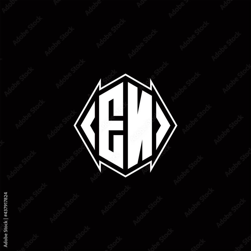 EN Logo monogram with shield shape designs template EN Logo monogram with shield shape designs template