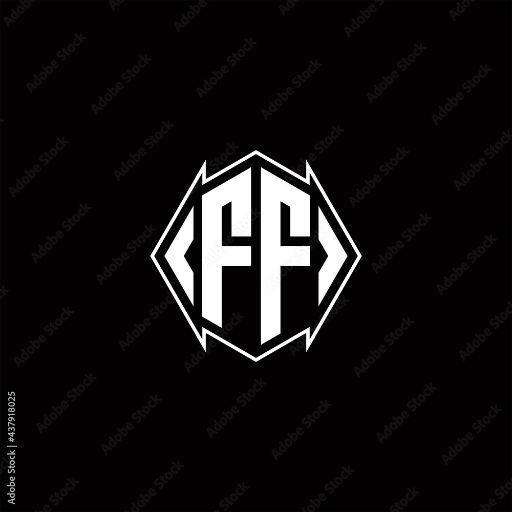 FF Logo monogram with shield shape designs template FF Logo monogram with shield shape designs template