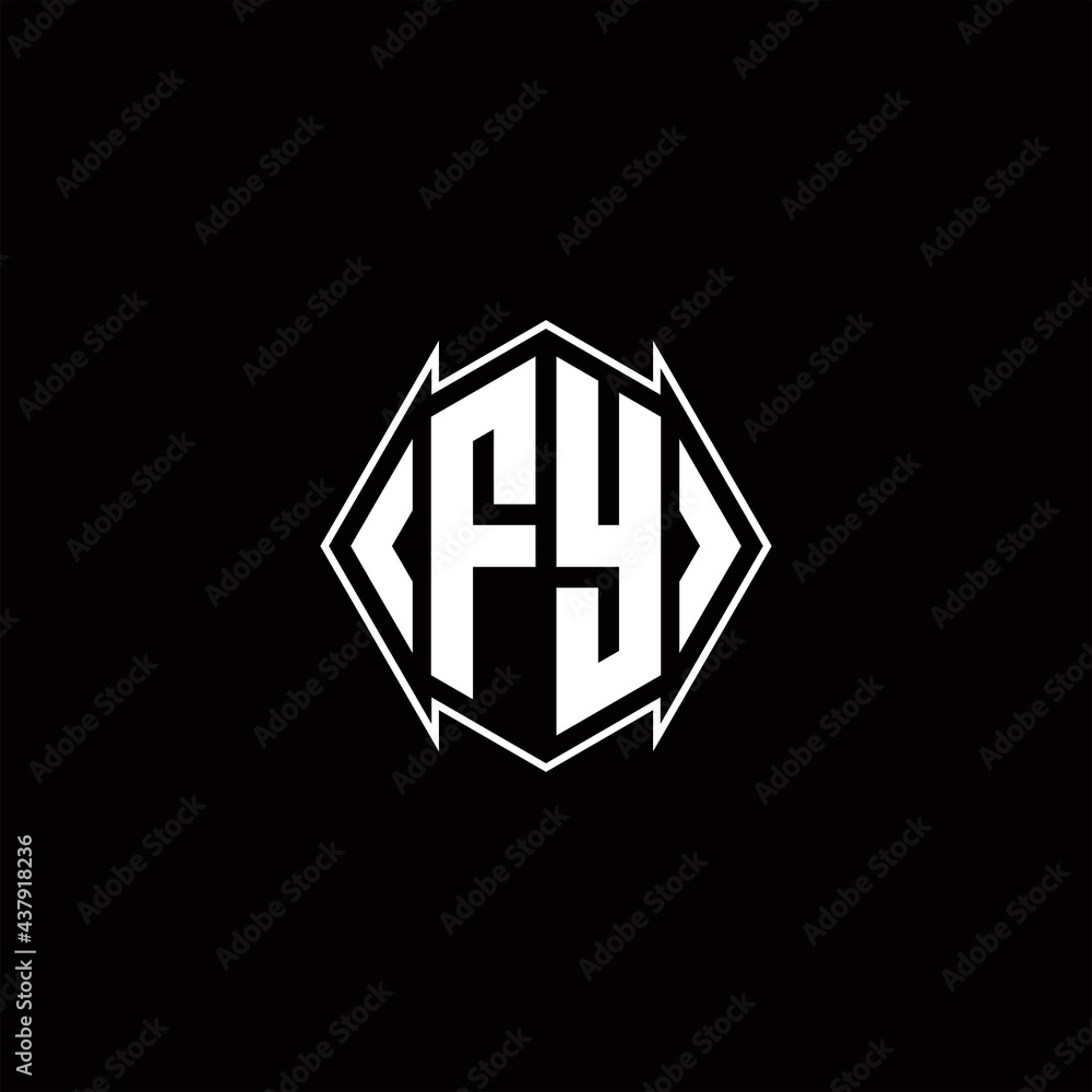 FY Logo monogram with shield shape designs template FY Logo monogram with shield shape designs template