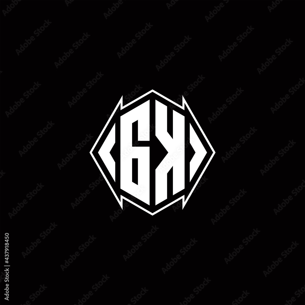 GK Logo monogram with shield shape designs template GK Logo monogram with shield shape designs template