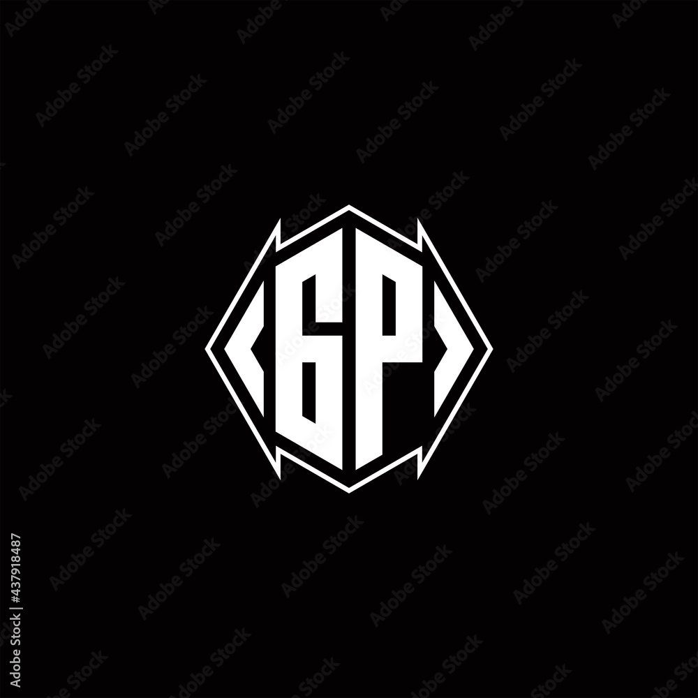 GP Logo monogram with shield shape designs template GP Logo monogram with shield shape designs template