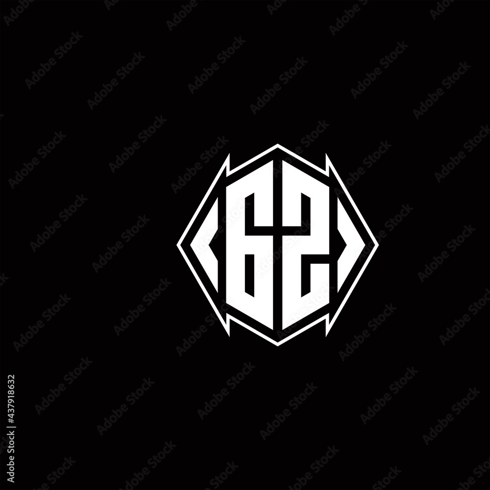 GZ Logo monogram with shield shape designs template GZ Logo monogram with shield shape designs template