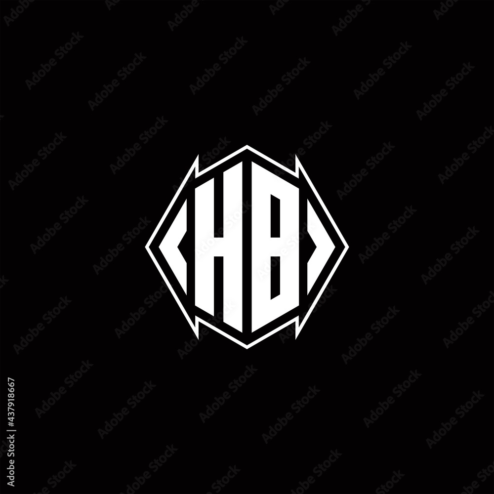 HB Logo monogram with shield shape designs template HB Logo monogram with shield shape designs template